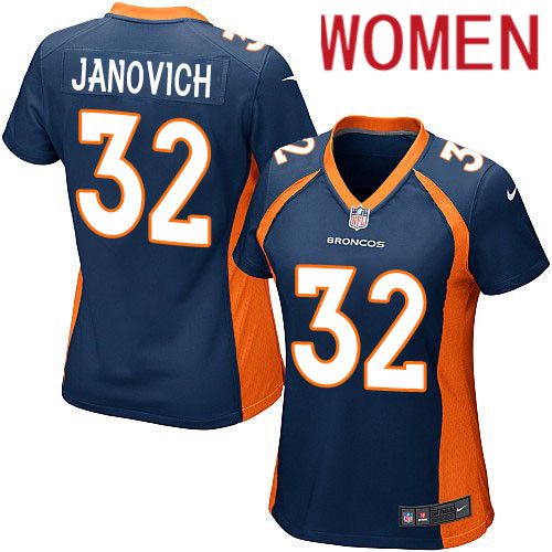 Women Denver Broncos 32 Andy Janovich Nike Navy Game NFL Jersey